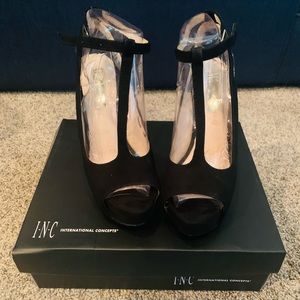 INC International Concepts Maree T-strap platform sandal heels sz7